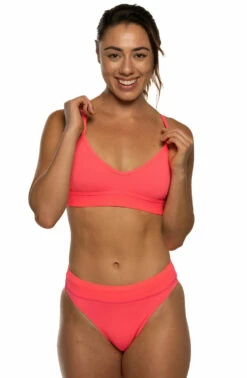 Zoe Bikini Bottom - Red -JOLYN Sales Swim Bottoms Zoe Solid Front Hot Pink HP Angie 061821