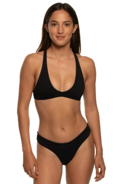 Koa Bikini Bottom -JOLYN Sales Swim Bottomss Koa Solid Front Black Laura 042321