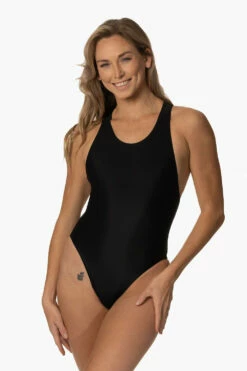 Audacious Onesie - Black -JOLYN Sales Swim Onesies Audacious Solid Black Front CourtneySurf ChristinaQuakernik 021123 e88418ef ab10 4798 97f8 30ea345bab54