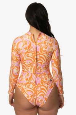 Elizabeth Zip-Up Surf Suit - Darlin 8 Elizabeth Zip-Up Surf Suit - Darlin -JOLYN Sales Swim Onesies Elizabeth Prints Darlin Back Destiny CSGD1 041123