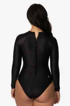 Elizabeth Zip-Up Surf Suit - Black 12 Elizabeth Zip-Up Surf Suit - Black -JOLYN Sales Swim Onesies Elizabeth Solids Black Back Destiny CSGD1 041123