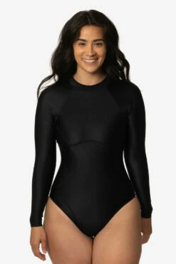 Elizabeth Zip-Up Surf Suit - Black