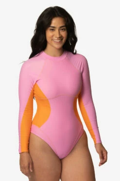 Elizabeth Zip-Up Surf Suit - Zion & Volcano 17 Elizabeth Zip-Up Surf Suit - Zion & Volcano -JOLYN Sales Swim Onesies Elizabeth Solids Zion Volcano Front Side Destiny CSGD1 041123