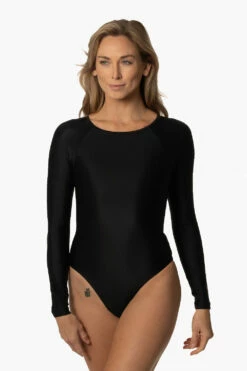 Endure Onesie - Black -JOLYN Sales Swim Onesies Endure Solid Black Front CourtneySurf ChristinaQuakernik 021123 af29f437 8e77 4bd0 a33b 9edb227c3136