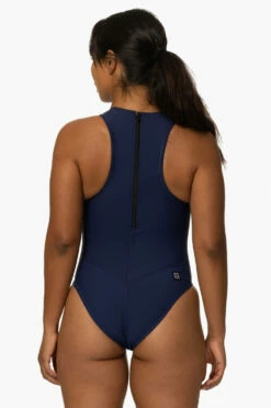 Fairlie Water Polo Suit - Navy -JOLYN Sales Swim Onesies Fairlie Solid Navy Back KianiSouza 112222