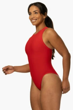 Front Page -JOLYN Sales Swim Onesies Fairlie Solid Red SideFront KianiSouza 112222