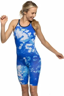 Fuse Fixed-Back Tech Suit - Tides Dye -JOLYN Sales Swim Onesies Fuse Print Front Tides Dye JOLYNxFinis Hillary 072021