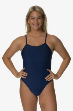 Gia Swim Onesie - Navy 7 Gia Swim Onesie - Navy -JOLYN Sales Swim Onesies Gia Solid Navy Front Emi 090122