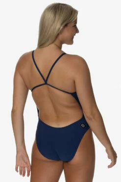 Gia Swim Onesie - Navy 6 Gia Swim Onesie - Navy -JOLYN Sales Swim Onesies Gia Solid Navy Side Emi 090122