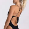 Jackson 4 Swim Onesie - Black -JOLYN Sales Swim Onesies Jackson 4 Solid Black BLK Back Side HollyMaine 060123