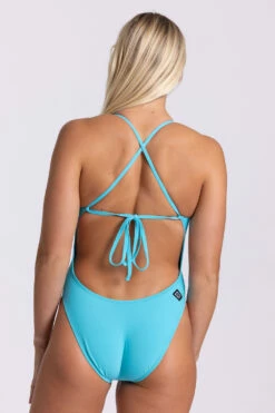 Jackson 4 Swim Onesie - Hawaii Blue -JOLYN Sales Swim Onesies Jackson 4 Solid Hawaii Blue HAW Back HollyMaine 060123