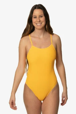 Julian Swim Onesie - Mango Contrast -JOLYN Sales Swim Onesies Julian 2 Contrasts MANSUN Front Kaylyn 031723