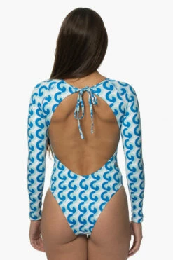 Lennon Long Sleeve Surf One Piece - Dana Point -JOLYN Sales Swim Onesies Lennon Prints DanaPoint Back KarolMartin 121322