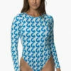 Lennon Long Sleeve Surf One Piece - Dana Point 1 Lennon Long Sleeve Surf One Piece - Dana Point -JOLYN Sales Swim Onesies Lennon Prints DanaPoint Front KarolMartin 121322