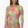 Lennon Long Sleeve Surf One Piece - Treasure Island 1 Lennon Long Sleeve Surf One Piece - Treasure Island -JOLYN Sales Swim Onesies Lennon Prints TreasureIsland Front KarolMartin 121322