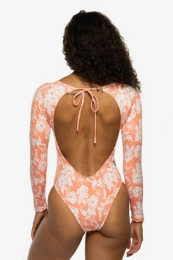 Lennon Long Sleeve Surf One Piece - Atoll -JOLYN Sales Swim Onesies Lennon Solid Back Atoll EKD2 Nikkie 040722