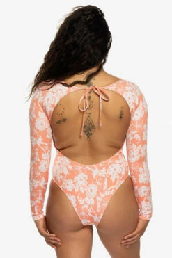 Lennon Long Sleeve Surf One Piece - Atoll -JOLYN Sales Swim Onesies Lennon Solid Back Atoll EKSD2 Maya 031722