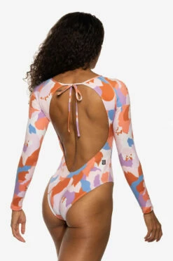 Lennon Long Sleeve Surf One Piece - Polynesia -JOLYN Sales Swim Onesies Lennon Solid Side Polynesia EKD2 Nikkie 040722