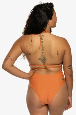 Lucia Surf One Piece - Sahara -JOLYN Sales Swim Onesies Lucia Solid Back Sahara JSD1 Maya 031722