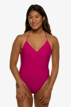 Lucia Surf One Piece - Jazzy -JOLYN Sales Swim Onesies Lucia Solid Jazzy Front Liz 052422