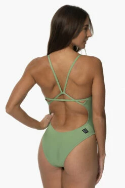 Perry Swim Onesie - Matcha -JOLYN Sales Swim Onesies Perry Recycled Forever Solid Matcha SideBack KianiSouza 120122 6d4a12a7 09ef 47bd b2c8 eca0a80be509