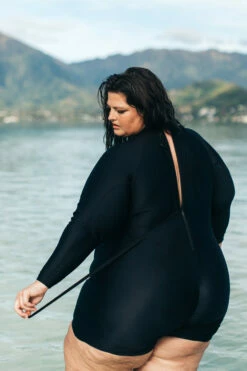 Elizabeth Zip-Up Surf Suit - Black 14 Elizabeth Zip-Up Surf Suit - Black -JOLYN Sales Swim Onesies Zenobia Solids Black Back Side Ashley CSGD1