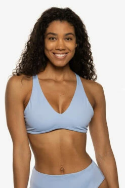 Aster Bikini Top - Sky -JOLYN Sales Swim Tops Aster Solid Front Sky JSD1 Nikkie 040722