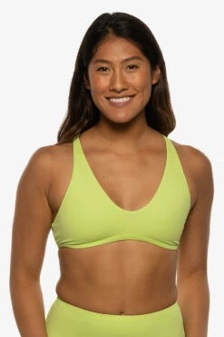 Aster Bikini Top - Limeade -JOLYN Sales Swim Tops Aster Solid Limeade Front Liz 052422