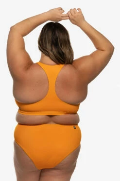 Aster Bikini Top - Mandarin 22 Aster Bikini Top - Mandarin -JOLYN Sales Swim Tops Aster Solid Mandarin Back Carly 060922