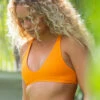 Aster Bikini Top - Mandarin -JOLYN Sales Swim Tops Aster Solid Mandarin Front JSD2 Malia Hawaii Lifestyle