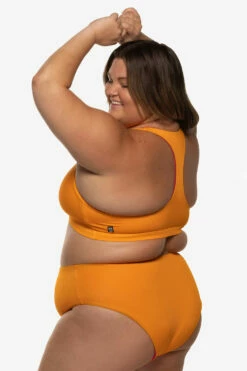 Aster Bikini Top - Mandarin 25 Aster Bikini Top - Mandarin -JOLYN Sales Swim Tops Aster Solid Mandarin Side2 Carly 060922