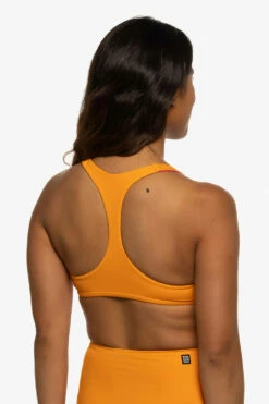 Aster Bikini Top - Mandarin 18 Aster Bikini Top - Mandarin -JOLYN Sales Swim Tops Aster Solid Mandarin Side Liz 052422