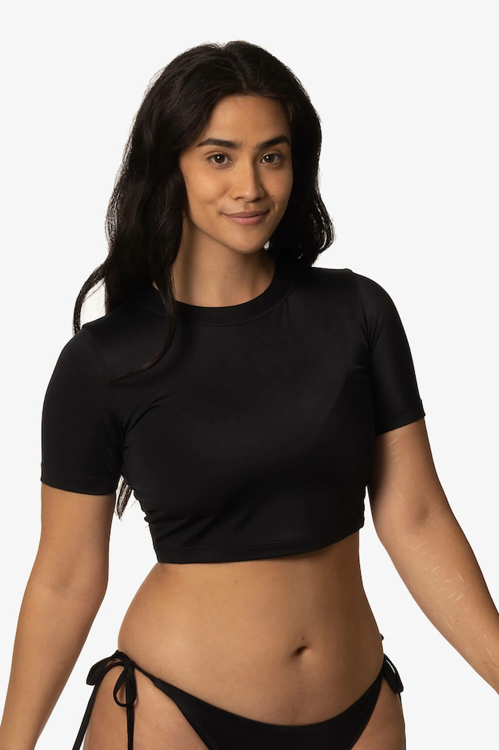 Aurora Short Sleeved Crop Rashie - Black 4 Aurora Short Sleeved Crop Rashie - Black - Image 2