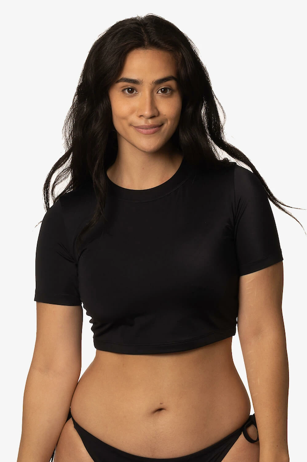 Aurora Short Sleeved Crop Rashie - Black 3 Aurora Short Sleeved Crop Rashie - Black