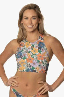 Fearless Bikini Top - Magnolia -JOLYN Sales Swim Tops Fearless Print Magnolia Front CourtneySurf ChristinaQuakernik 021123