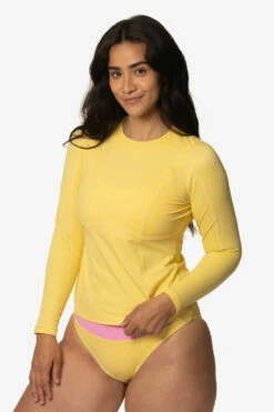 Hera Long Sleeved Rashie - Fiesta -JOLYN Sales Swim Tops Hera Solids Fiesta Front Side Destiny CSGD1 041123