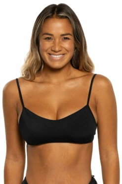 Hikari Bikini Top - Black -JOLYN Sales Swim Tops Hikari Solid Front Black BLK EKSD1 Eryn 022122