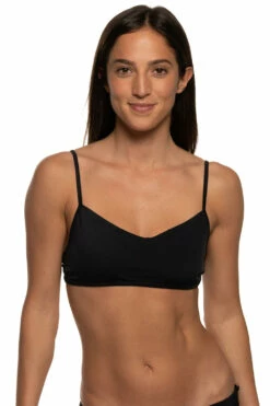 Hikari Bikini Top - Black -JOLYN Sales Swim Tops Hikari Solid Front Black BLK EKSD1 Laura 021822