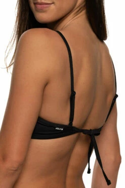 Hikari Bikini Top - Black -JOLYN Sales Swim Tops Hikari Solid Zoom Detail Black BLK EKSD1 Laura 021822