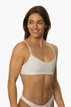 Hikari Bikini Top - White 13 Hikari Bikini Top - White -JOLYN Sales Swim Tops Hikari Solids White FrontSide MichelleMason JSD2.23 030723