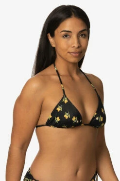 Kewalos Bikini Top - Lemon Drop -JOLYN Sales Swim Tops Kawelos Print Lemon Drop LEMONDROP Front Side TiaSurf KianiSouza 020923