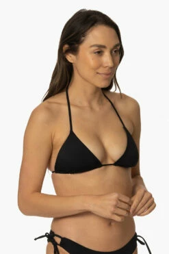 Kewalos Bikini Top - Black -JOLYN Sales Swim Tops Kawelos Solid Black FrontSide TiaSurf MonicaWalsh 020923
