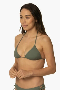 Kewalos Bikini Top - Eucalyptus -JOLYN Sales Swim Tops Kawelos Solid Eucalyptus FrontSide TiaSurf MonicaWalsh 020923