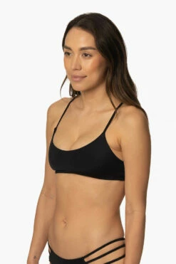 Lanikea Bikini Top - Black 9 Lanikea Bikini Top - Black -JOLYN Sales Swim Tops Lanikea Solid Black FrontSide TiaSurf MonicaWalsh 020923