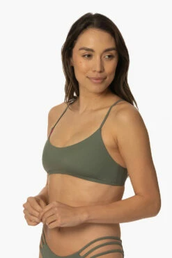 Lanikea Bikini Top - Eucalyptus -JOLYN Sales Swim Tops Lanikea Solid Eucalyptus FrontSide TiaSurf MonicaWalsh 020923