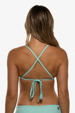 Lily Bikini Top - Aqua -JOLYN Sales Swim Tops Lily Solid Aqua Back Mia 052022