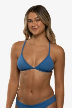 Lily Bikini Top - Azul -JOLYN Sales Swim Tops Lily Solid Azul Front Mia 052022