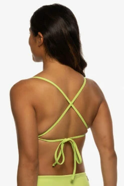 Lily Bikini Top - Limeade -JOLYN Sales Swim Tops Lily Solid Limeade Back Liz 052422