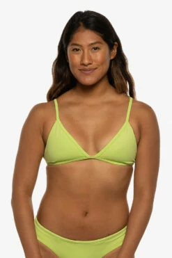 Lily Bikini Top - Limeade -JOLYN Sales Swim Tops Lily Solid Limeade Front Liz 052422