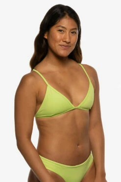 Lily Bikini Top - Limeade -JOLYN Sales Swim Tops Lily Solid Limeade Side Liz 052422